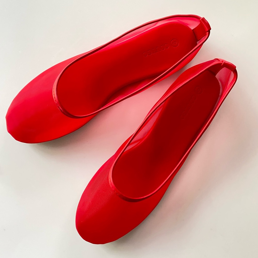 RED MESH BALLET FLAT